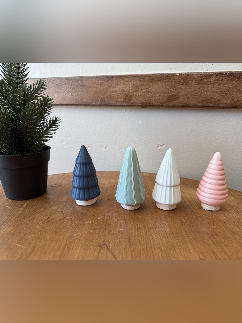 Target Ceramic Holiday Tree Set in Blue, Mint, White, Pink